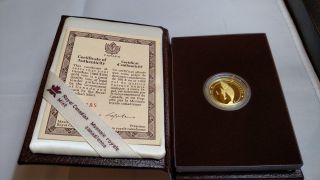 1988 Canada $100 Dollars Gold Coin,  Bowhead Whale And Calf Proof W/box And photo