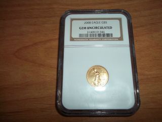 2008 $5 American Gold Eagle Ngc Gem Uncirculated photo