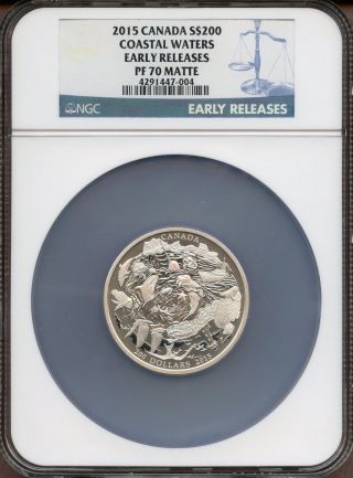 2015 Canada S$200 Coastal Waters Early Releases Ngc Pf70 Matte photo