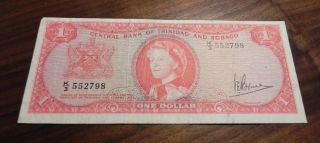 Trinidad And Tobago 1 Dollar L.  1964 K Pick 26 Banknote. photo