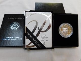 1998 American Eagle 1oz.  $100 Dollar Platinum Proof Coin photo