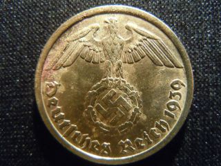 1939 - D - German - Ww2 - 10 - Reichspfennig - Germany - Nazi Coin - Swastika - World - Ab - 4573 - Cent photo