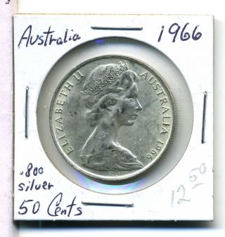 Australia 50 Cents 1966, .  800 Silver,  Au, photo