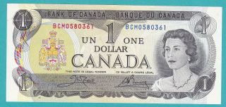 The Canada One Dollar Banknote 1973.  Bcm 0580361. photo