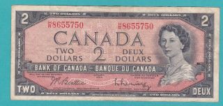 The Canada Two Dollars Banknote 1954 H/r 8655750 photo