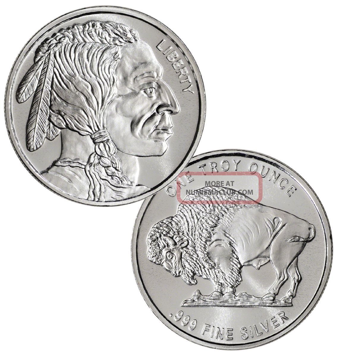 (1) Buffalo Indian 1 Oz. 999 Fine Silver Coin One Troy