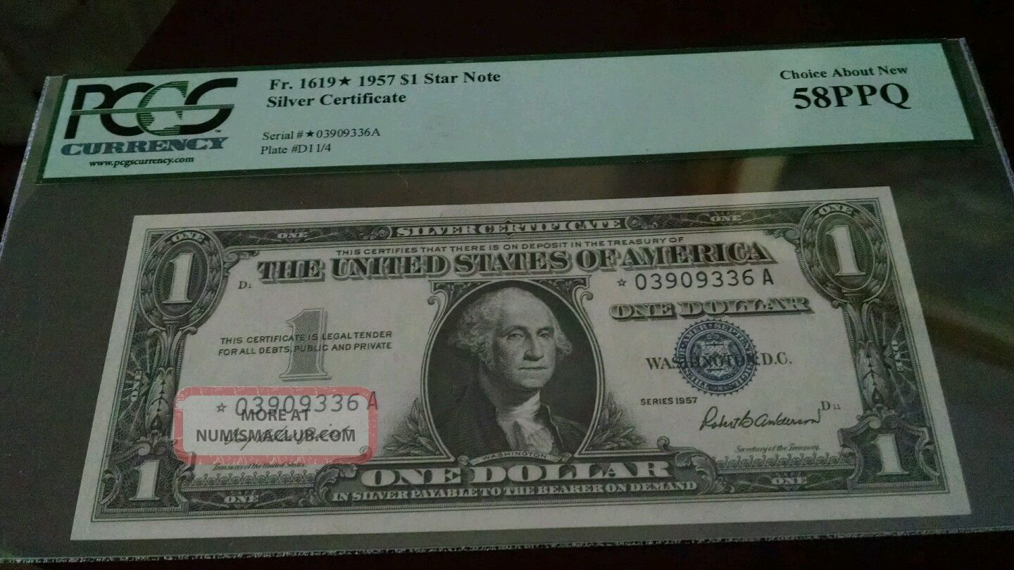 Fr 1619 1957 $1 Star Note Silver Certificate