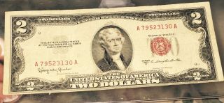 1953c U.  S.  $2 Red Seal Note 332 photo
