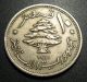 Lebanon 10 Piastres Coin 1961 Km 24 Sailing Ship Middle East photo 1