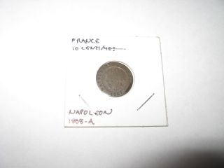 France French 10 Centimes Centime Coin Napoleon Paris Mark 1808 A photo