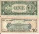 Matching (same/identical Serial) 1935 $1 Silver Certificate & $10 Dollar Bill Small Size Notes photo 2