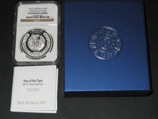 Australia,  2010,  Year Of The Tiger,  Ram (not Perth),  Ngc Pf - 68 Ultra Cameo photo