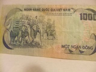 1972 - 1000 Dong Banknote From South Vietnam photo