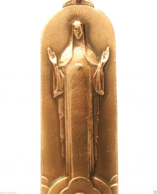 Exquisite Antique Religious Art Medal Pendant Of The Art Deco Style & Period photo