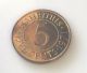 1971 Mauritius Islands Proof 5 Cents Km34 Mintage 750 Bronze Proof Africa photo 1