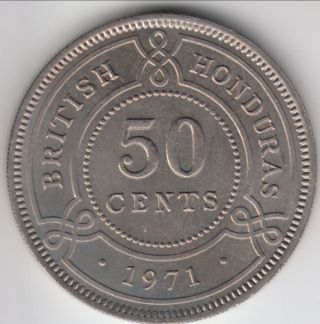 Km - 28,  1971 British Honduras 50 Cents,  Choice Unc,  Mintage Of Just 30,  000 photo