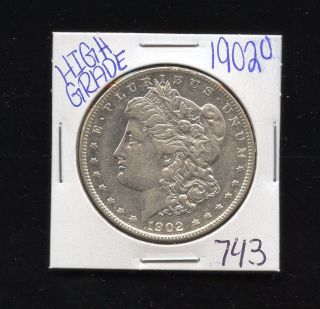 1902 O Silver Morgan Dollar Coin 743 Shipping/rare Estate/high Grade photo