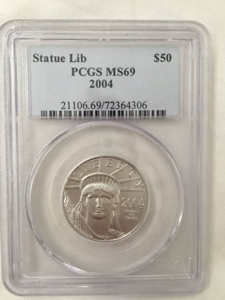 2004 1/2oz $50 Platinum U.  S.  Coin Pcgs Ms69 photo