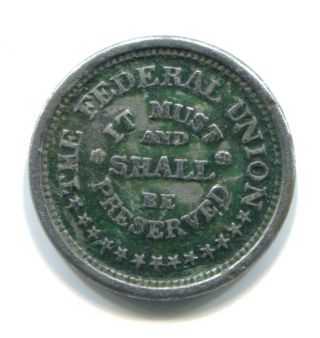 U.  S.  Civil War Token - 1863 Vf Federal Union Must Be Preserved / Army And Navy photo