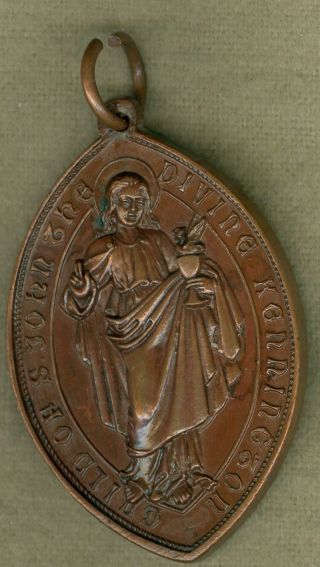 19th Century British Religious Medal Issued For The Child Of S.  John photo