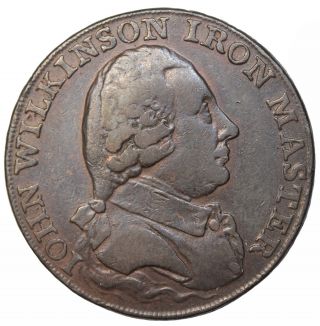 1790 John Wilkinson Iron Master Halfpenny Conder Token Dh - 424 - 431 Warwickshire photo
