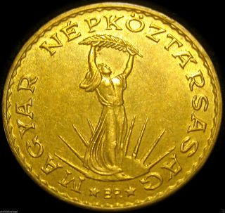 Hungary - Hungarian Gold Colored 1989 10 Forint Coin - Liberty Statue photo