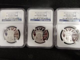 2012 - W 1 Oz Plat.  Liberty Ngc Pr - 70 (first Releases) photo