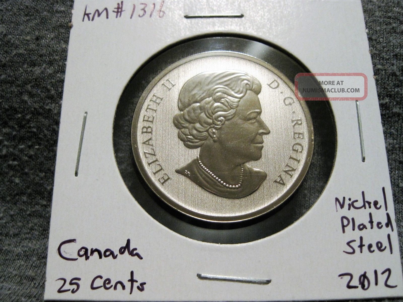 Canada 25 Cents 2012 Hamilton Tiger Cats Cfl Canadian Football