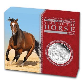 2014 Australia Perth $1 Lunar Year Of The Horse 1oz Silver Proof Coin /w Ogp photo