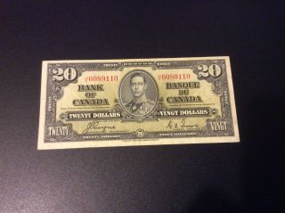 Bank Of Canada 1937 Twenty Dollar Bill Banknote Higher Grade Coyne Towers photo