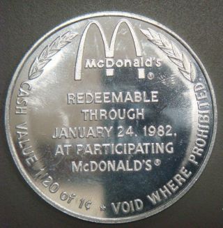 Mcdonald ' S Redeemable Through Jan 24,  1982,  10¢ Toward Purchase photo