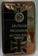 (3) 1oz 3rd Reichsbank 3ozs Gold Plated Post Nazi Germany Iron Cross Bullion Bar Germany photo 3