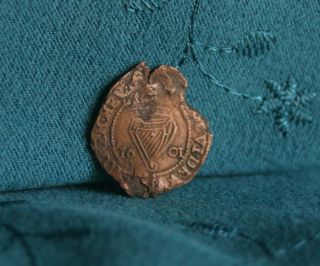 Ireland 1 Penny 1601 World Coin Eire Hibernia Irish Harp Rare Details Et photo