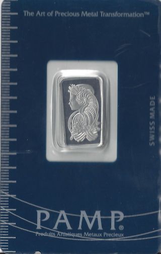 5 Gram Pamp Suisse Pure Platinum Bar.  9995 (in Assay) (10045) photo
