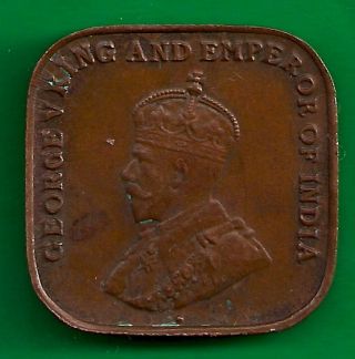 1919 Straits Settlements 1 Cent King George V British Colonial Colony Coin photo