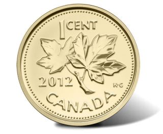 Canadian 2012 Last Penny Gilded 24k photo