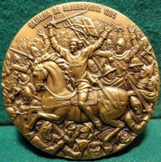 Aljubarrota Battle / Batalha Monastery 89mm Bronze Medal By Cabral Antunes photo