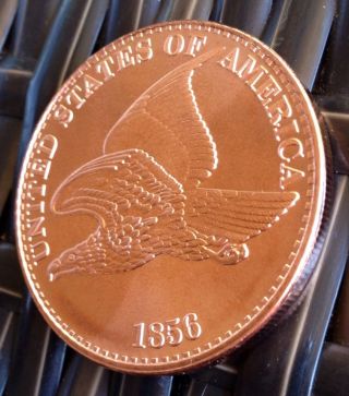 1oz.  999 Fine Copper Coin Flying Eagle Large Cent U.  S One Ounce Token Medal photo