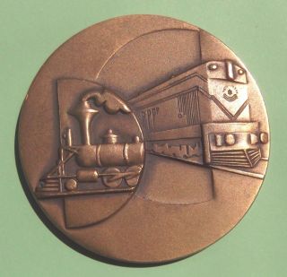 1979 Bronze Medal Medallion Israel Railway Steam Engine Locomotive Train photo