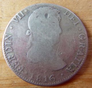 1816 Bolivia 4 Reales 4r Ferdinand Vii Ferdin Vii World Silver Coin Rare Scarce photo