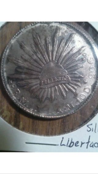 1891 Mexico Libertad Moam 8 Reales Silver photo