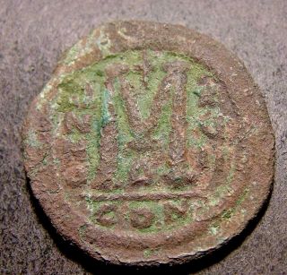 Justinian I,  Christian Crosses,  6th Cent Ad Constantinople,  Huge Byzantine Coin photo