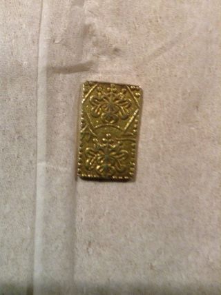 Japanese Old Gold Coin Ansei 2 Bu - Ban - Kin 1856,  5.  62g 0.  209 Gold 0.  791 Silver ② photo