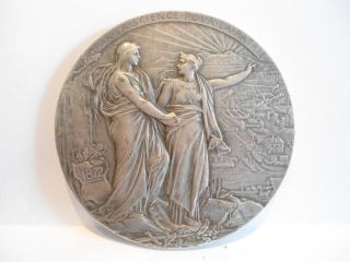 Splendid Silvered Art Nouveau Bronze Medal By Oscar Roty - Science France photo