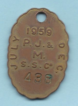 Manly,  Australia Ferry Boat Transportation Token Aus - 480 - Ma 438 - Rare & Dated Pass photo