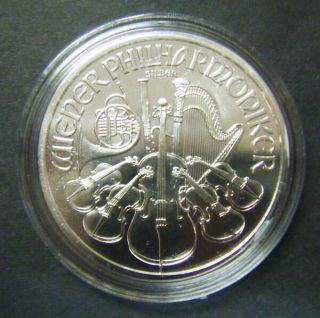 2011 Austria €1.  5 1oz Silver Philharmonic Bullion Coin.  999 Fine Bu Uncirculated photo
