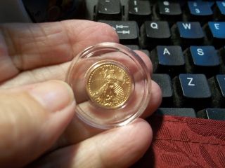 Gold Eagle.  1/10 Ounce In Capsule.  2015 - 5$ Gold photo
