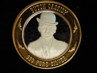 Silver Center Casino Token - Limited Edition Gunfighters Series - Butch Cassidy photo