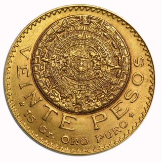 1918 Mexico 20 Pesos Gold Coin photo