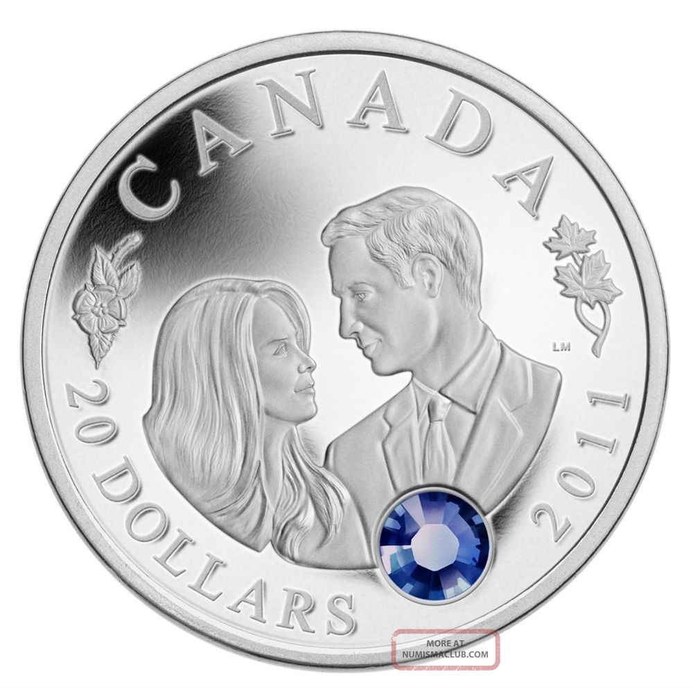 2011 $20 H.  R.  H.  Prince William Of Wales And Miss Catherine Middleton Silver Coin Coins: Canada photo